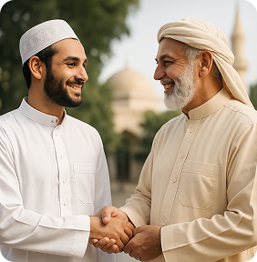 islamic people image handshake